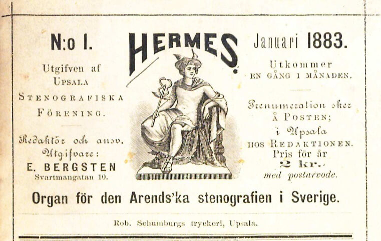 Vinjettbild till Hermes nr 1, januari 1883.